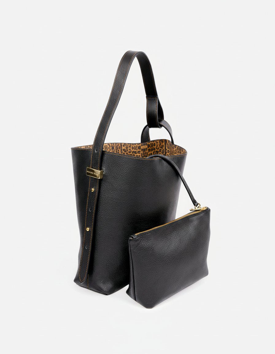 Tote Bag London Preto Texturado
